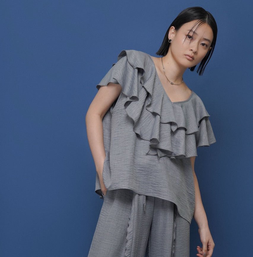【CYAN 2026 SS Vol.2】レイヤーフリルフレンチTOPS - Champdelarose