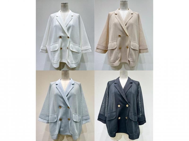 【CYAN 2026 SS Vol.2】ニットライクメッシュWジャケット - Champdelarose