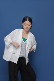【CYAN 2026 SS Vol.2】ニットライクメッシュWジャケット - Champdelarose