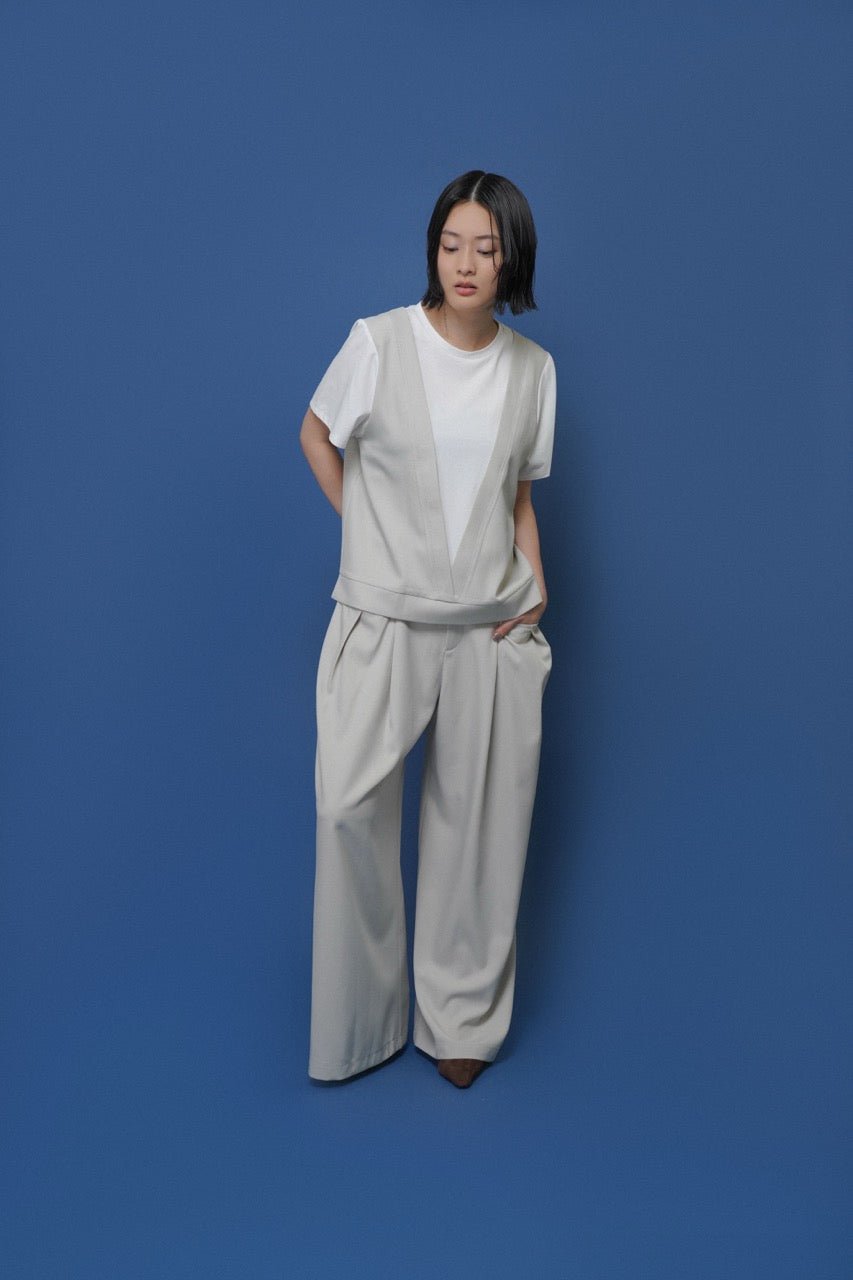 【CYAN 2026 SS Vol.2】Wタックストレッチワイド - Champdelarose