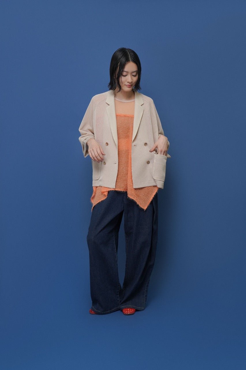 【CYAN 2026 SS Vol.2】ニットライクメッシュWジャケット - Champdelarose