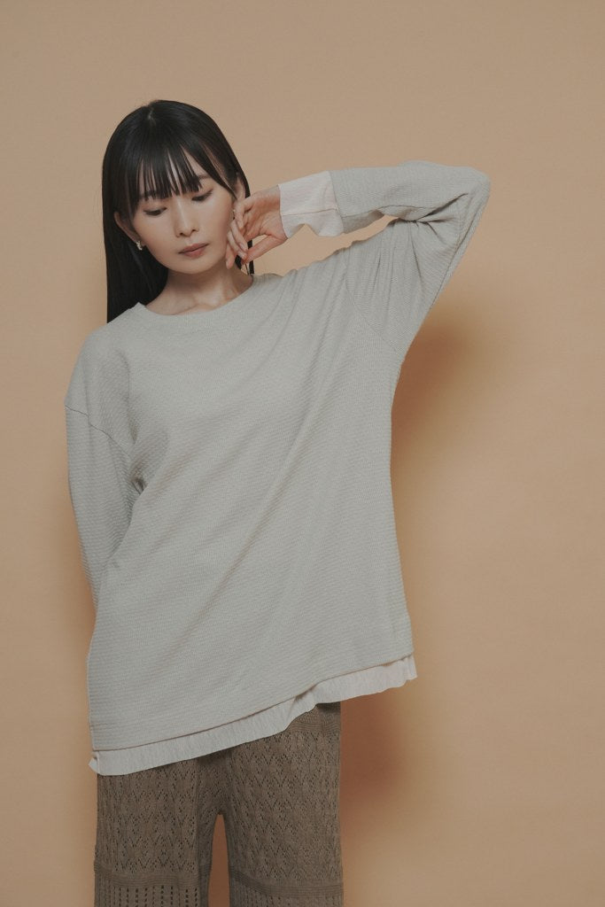 【CYAN 2027 SS VOL.1】モザイクジャガードL/S TOPS - 2月中旬頃発送 - Champdelarose
