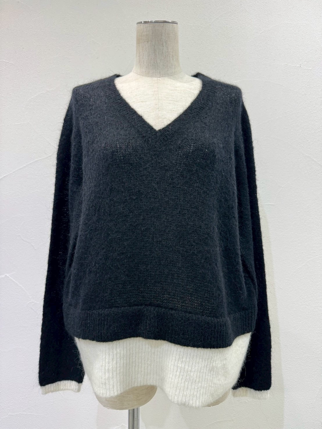 【CYAN tokyo 2026 AW VOL.1】配色レイヤーモヘアニット - Champdelarose