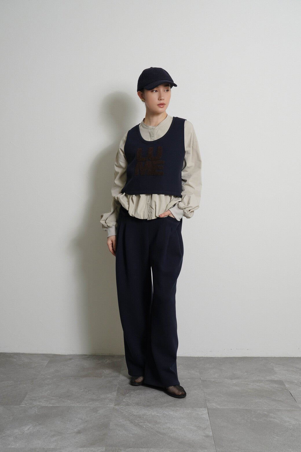 【CYAN tokyo 2026 AW VOL.1】スクエアポケットフリースワイド - Champdelarose