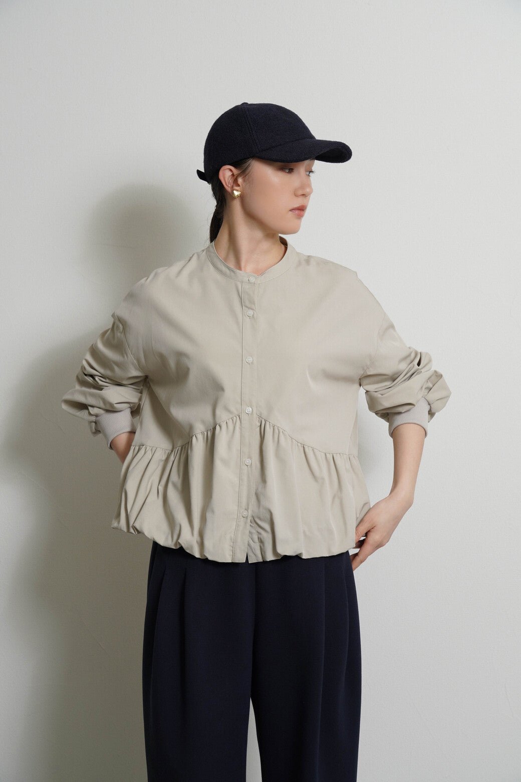 【CYAN tokyo 2026 AW VOL.1】ギャザーバルーンシャツ - Champdelarose