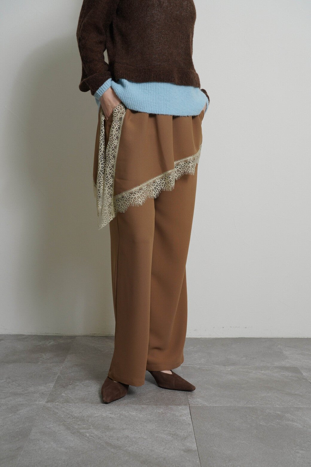 【CYAN tokyo 2026 AW VOL.1】アシメレースレイヤーワイド - Champdelarose