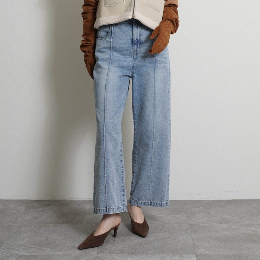 【CYAN tokyo 2026 AW VOL.1】ソフトデニムピンタックワイド - Champdelarose