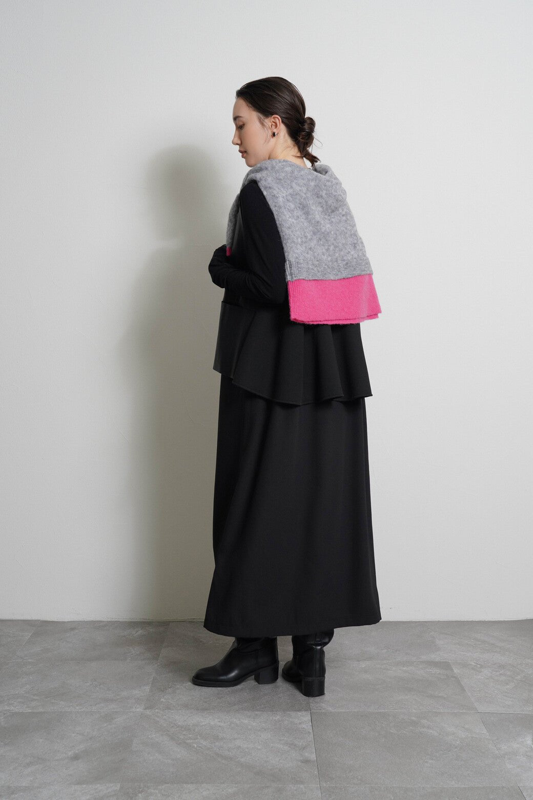 【CYAN tokyo 2026 AW VOL.1】配色レイヤーモヘアニット - Champdelarose