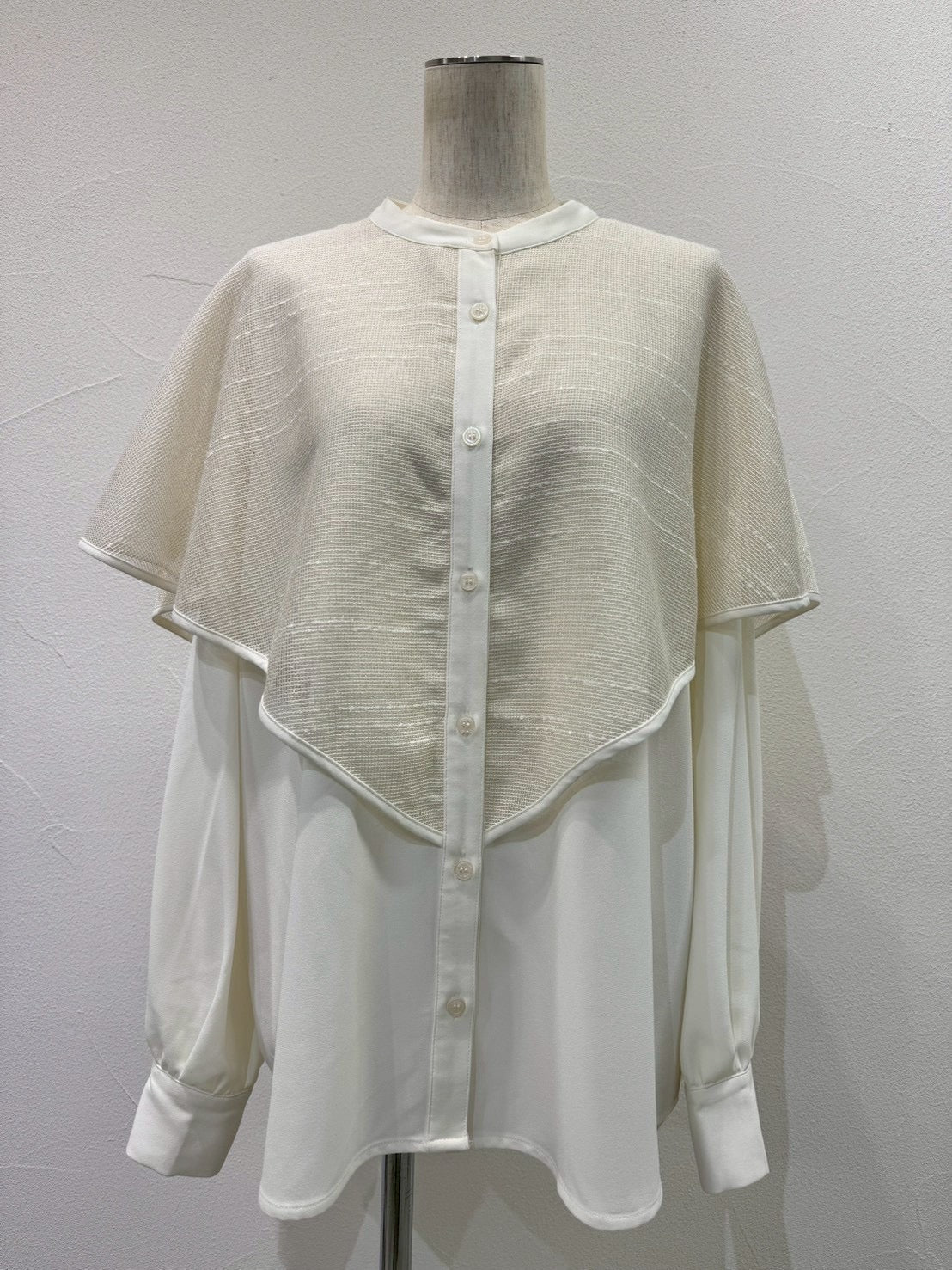 【CYAN tokyo 2026 AW VOL.1】ラメメッシュケープレイヤーシャツ - Champdelarose