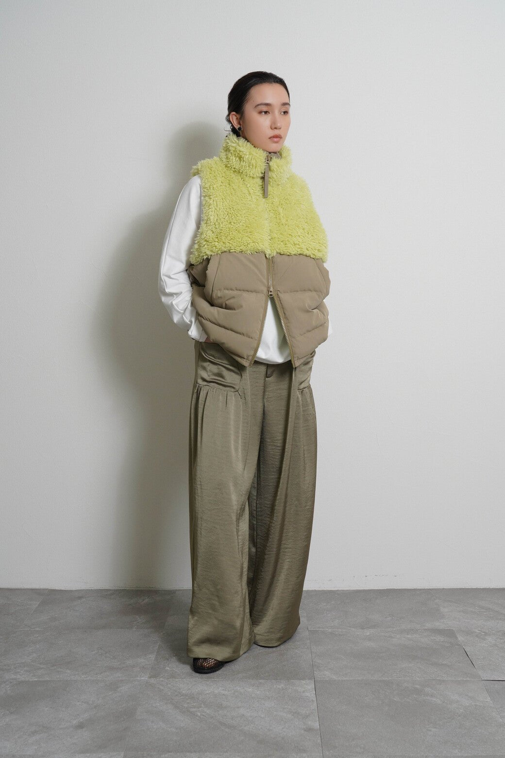 【CYAN tokyo 2026 AW VOL.1】ギャザーポケットサテンワイド - Champdelarose