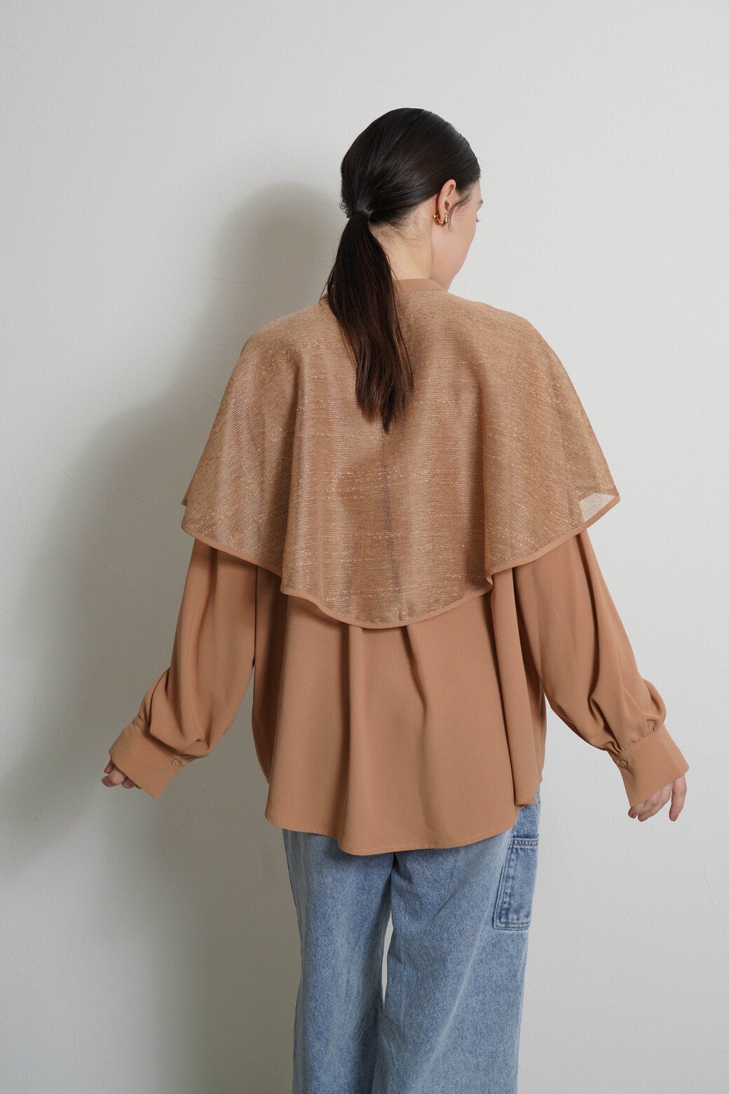 【CYAN tokyo 2026 AW VOL.1】ラメメッシュケープレイヤーシャツ - Champdelarose