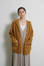 【CYAN tokyo 2026 AW VOL.1】トリムフリンジニットフーディ - Champdelarose