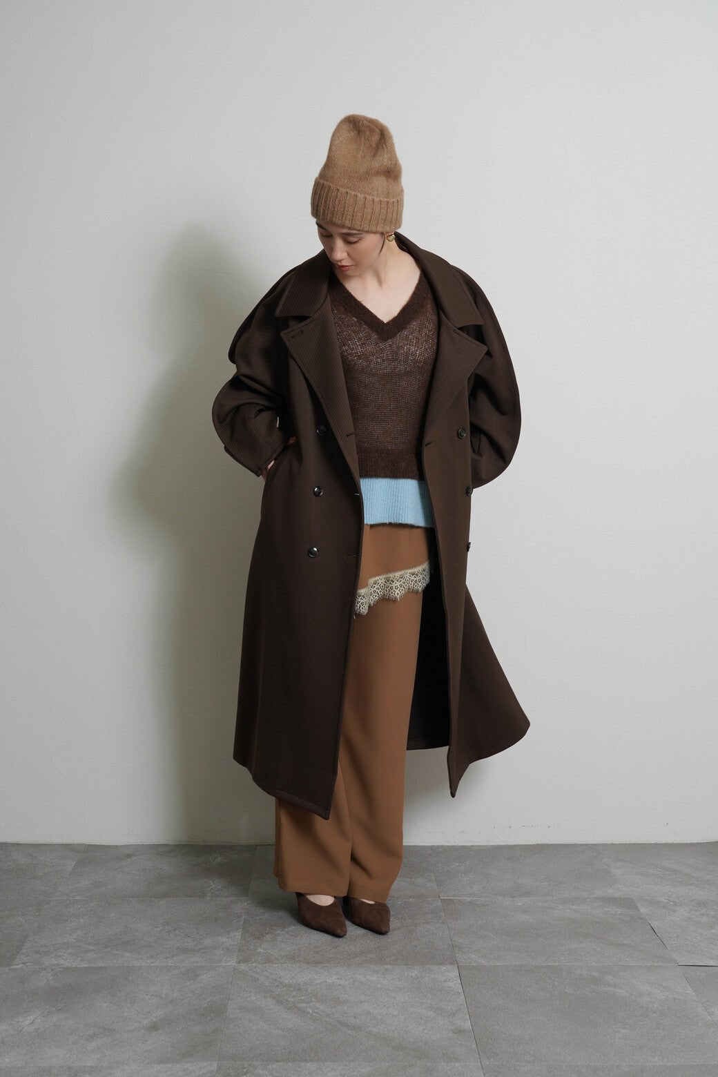 【CYAN tokyo 2026 AW VOL.1】ピンスリーブBIGカルゼコート - Champdelarose