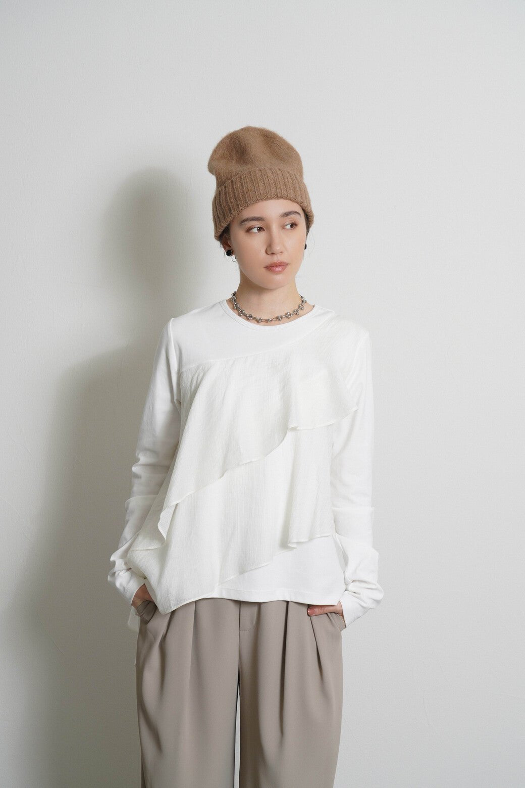 【CYAN tokyo 2026 AW VOL.1】アシメフリルコンビTOPS - Champdelarose