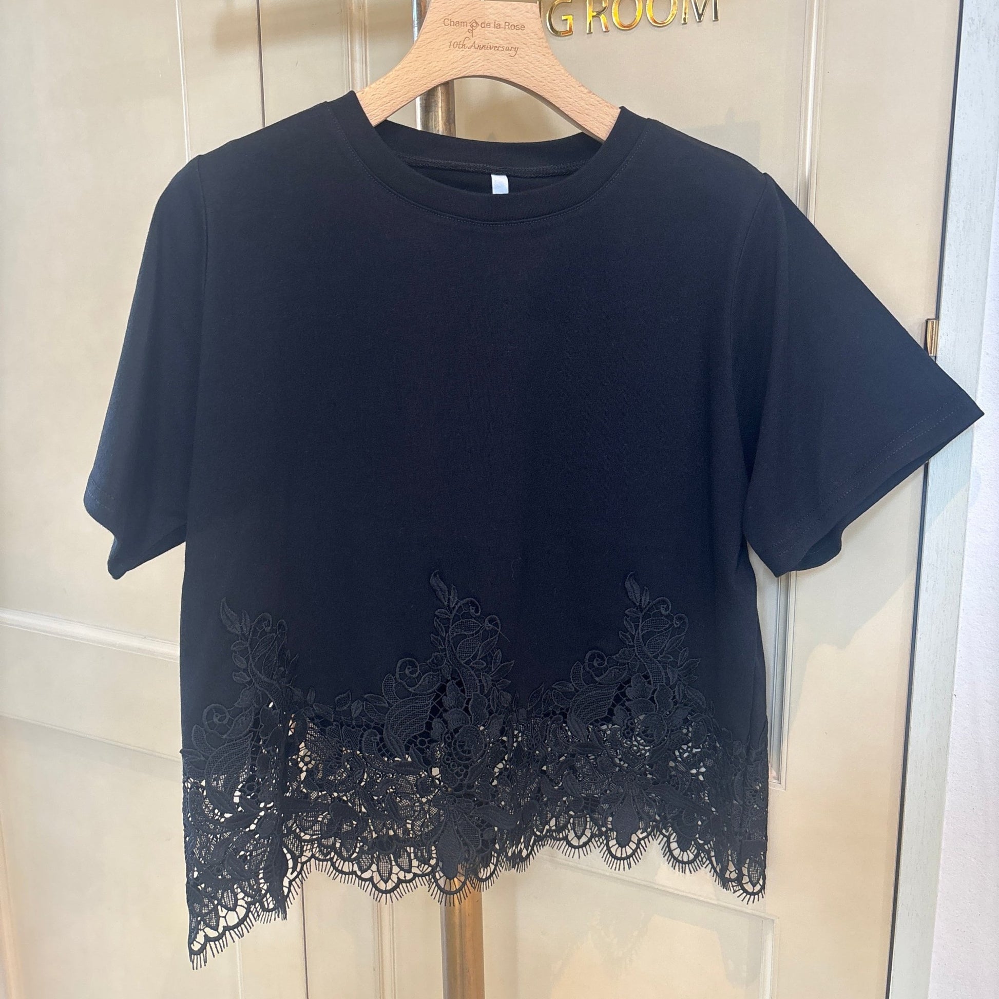 【Dignite Collier】裾レースTシャツ - Champdelarose