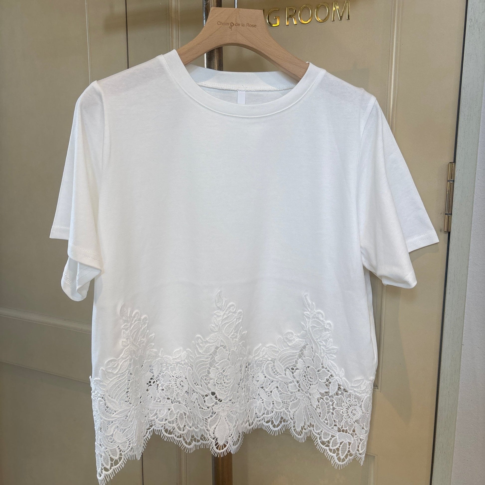 【Dignite Collier】裾レースTシャツ - Champdelarose
