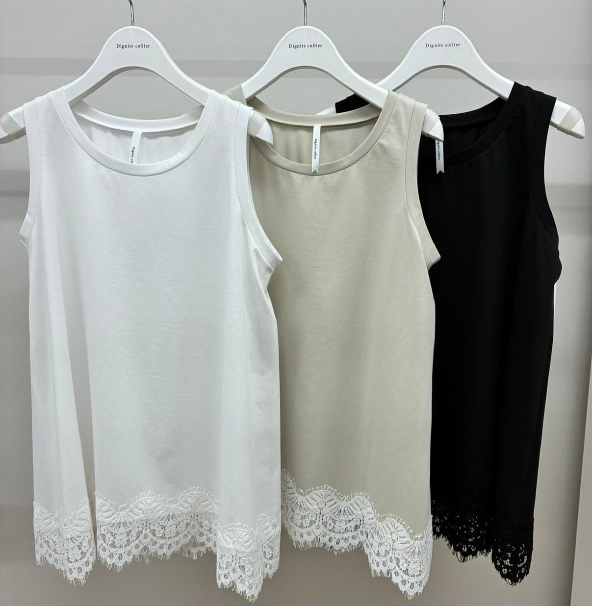 Dignite SP！【Dignite collier 】レースヘムタンクトップ - Champdelarose