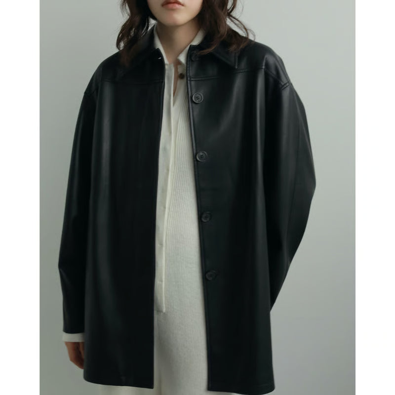 【anuke】Ecoleather Over Jacket