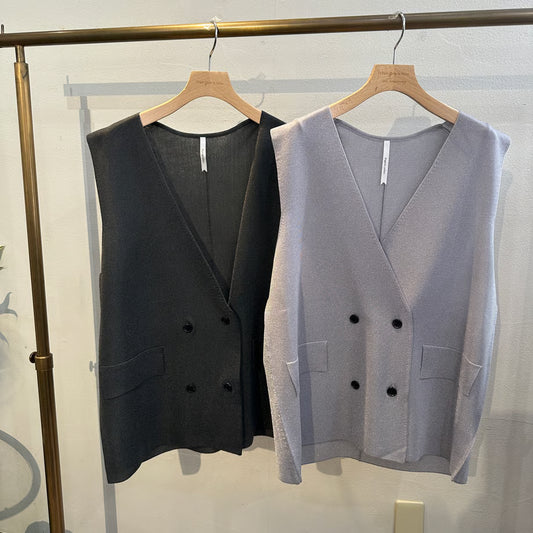 【Dignite collier】スムースメタリックニットベスト