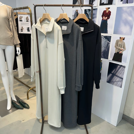 【cafune / PASSIONE 2025 WINTER】FAMMET half zip onepiece
