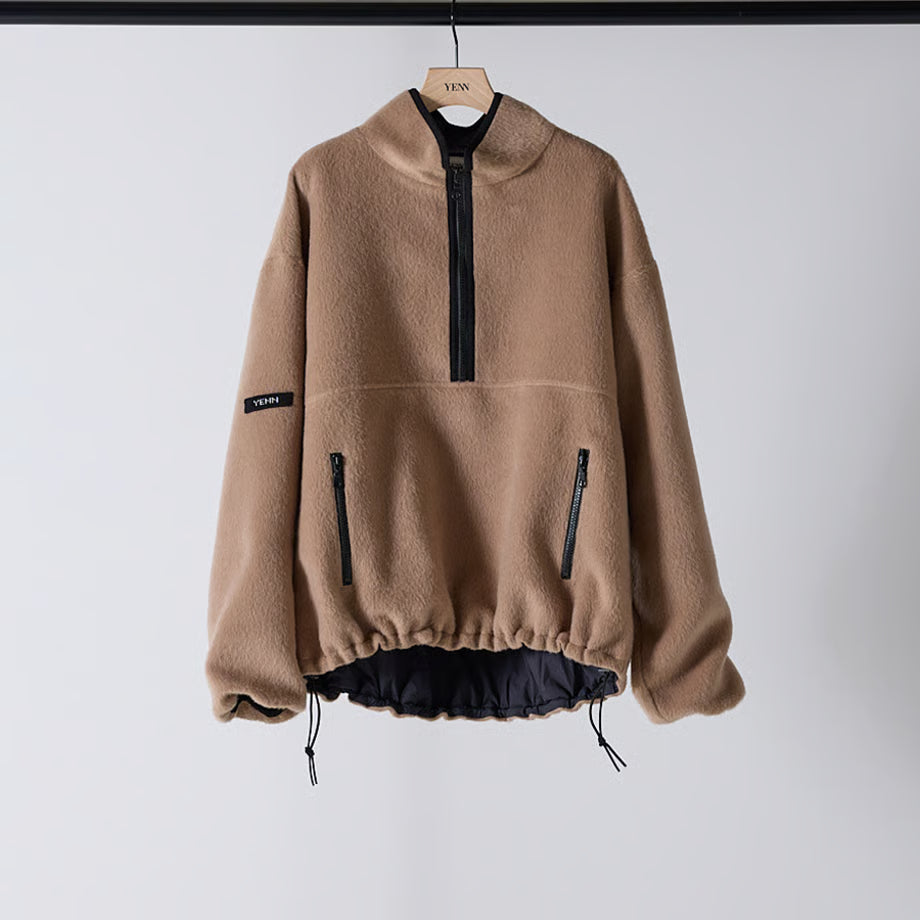 YENN 2025 AUTUMN/WINTER】SHAGGY HALF ZIP JK - Champdelarose YENN 2025 AUTUMN/WINTER】SHAGGY HALF ZIP JK - Champdelarose