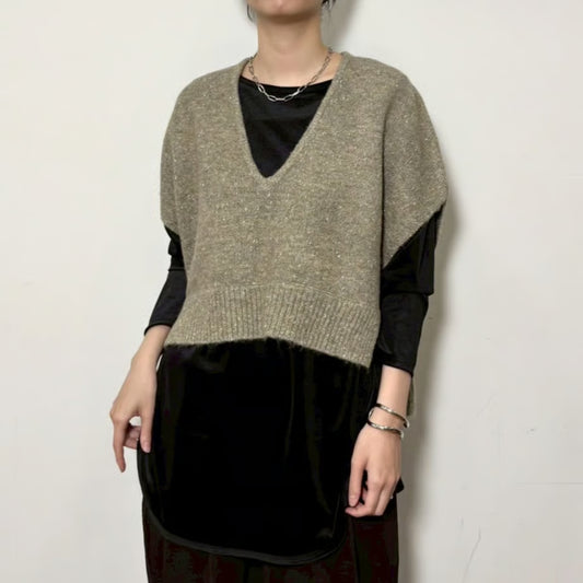 【siro de labonte 25 AW vol.2】glitter yarn short vest