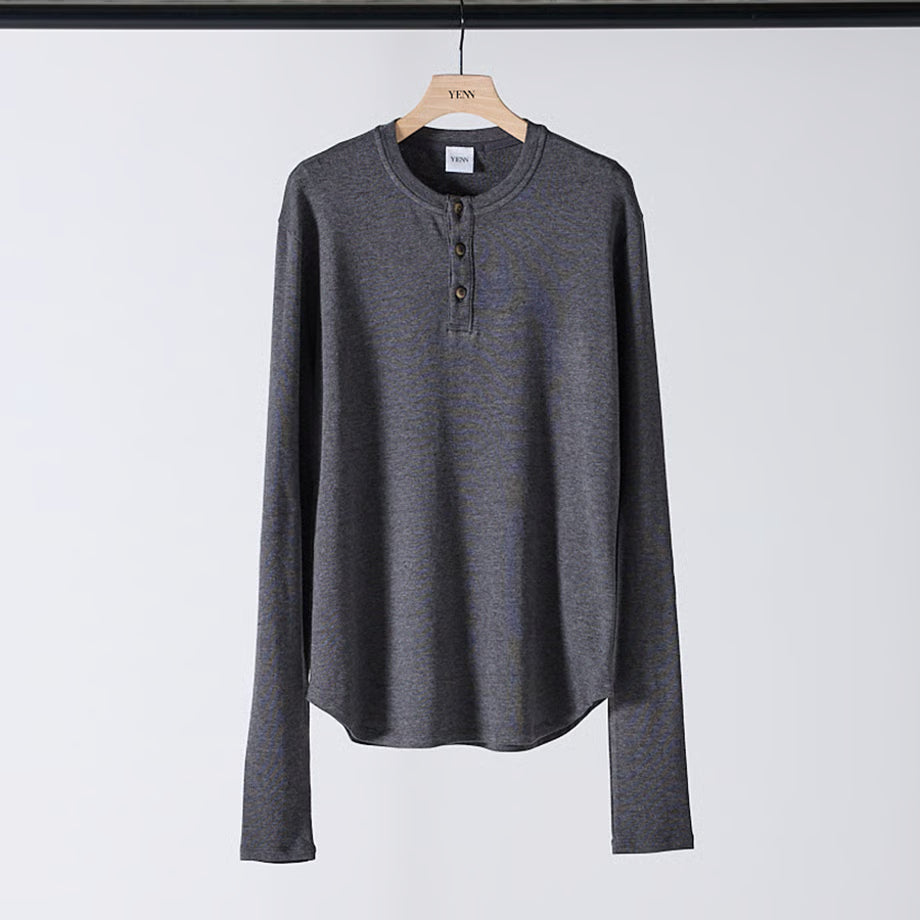 YENN 2025 AUTUMN/WINTER】HENRY NECK LONG TEE – Champdelarose
