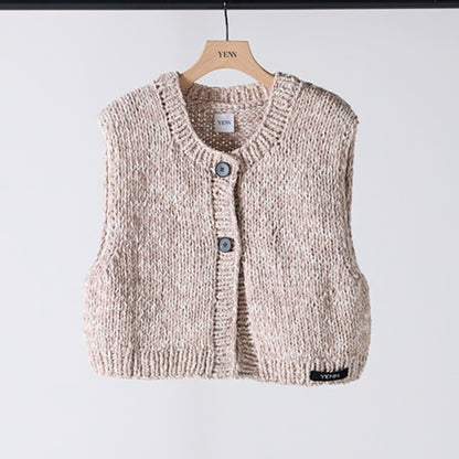 【YENN 2025 AUTUMN/WINTER】MIX HAND KNIT VEST