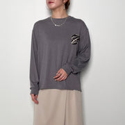 [CHIGNON 2025 AUTUMN/WINTER] Fluffy Embroidered Logo Long Tee