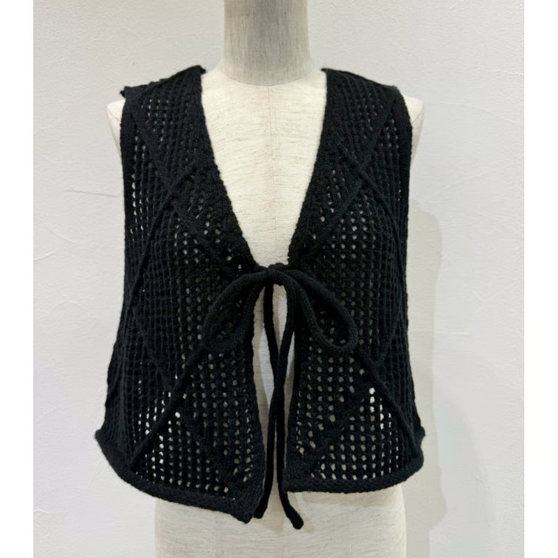 【CYAN】透かしアーガイルニットベスト