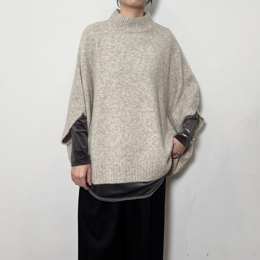 【siro de labonte 25 AW vol.2】bottle neck poncho vest