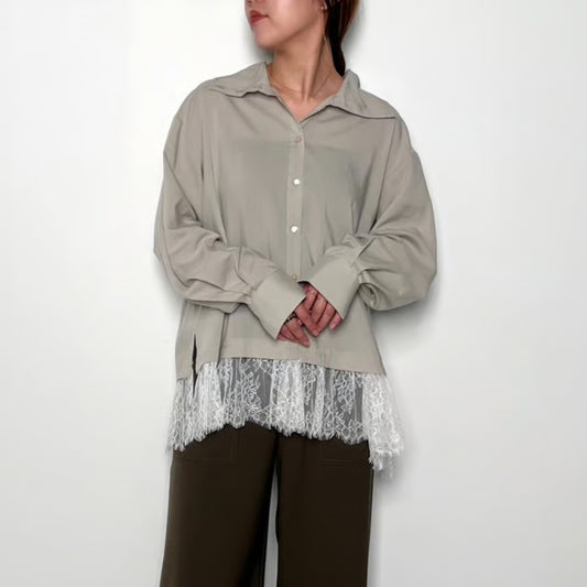 【CHIGNON 2025 AUTUMN/WINTER】レースヘムスタンドカラーSH
