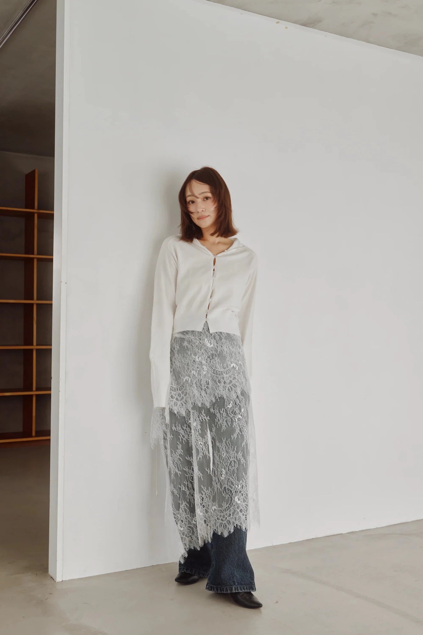 【Hella 2026 FALLWINTER COLLECTION】2Way Layered Lace Wrap Skirt - Champdelarose