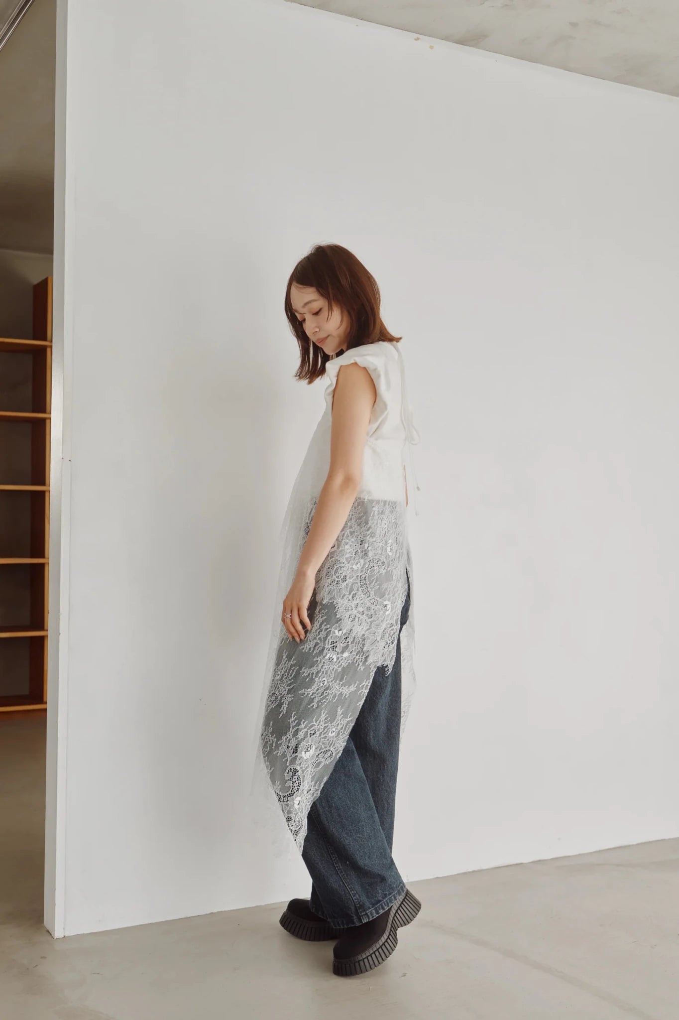 【Hella 2026 FALLWINTER COLLECTION】2Way Layered Lace Wrap Skirt - Champdelarose