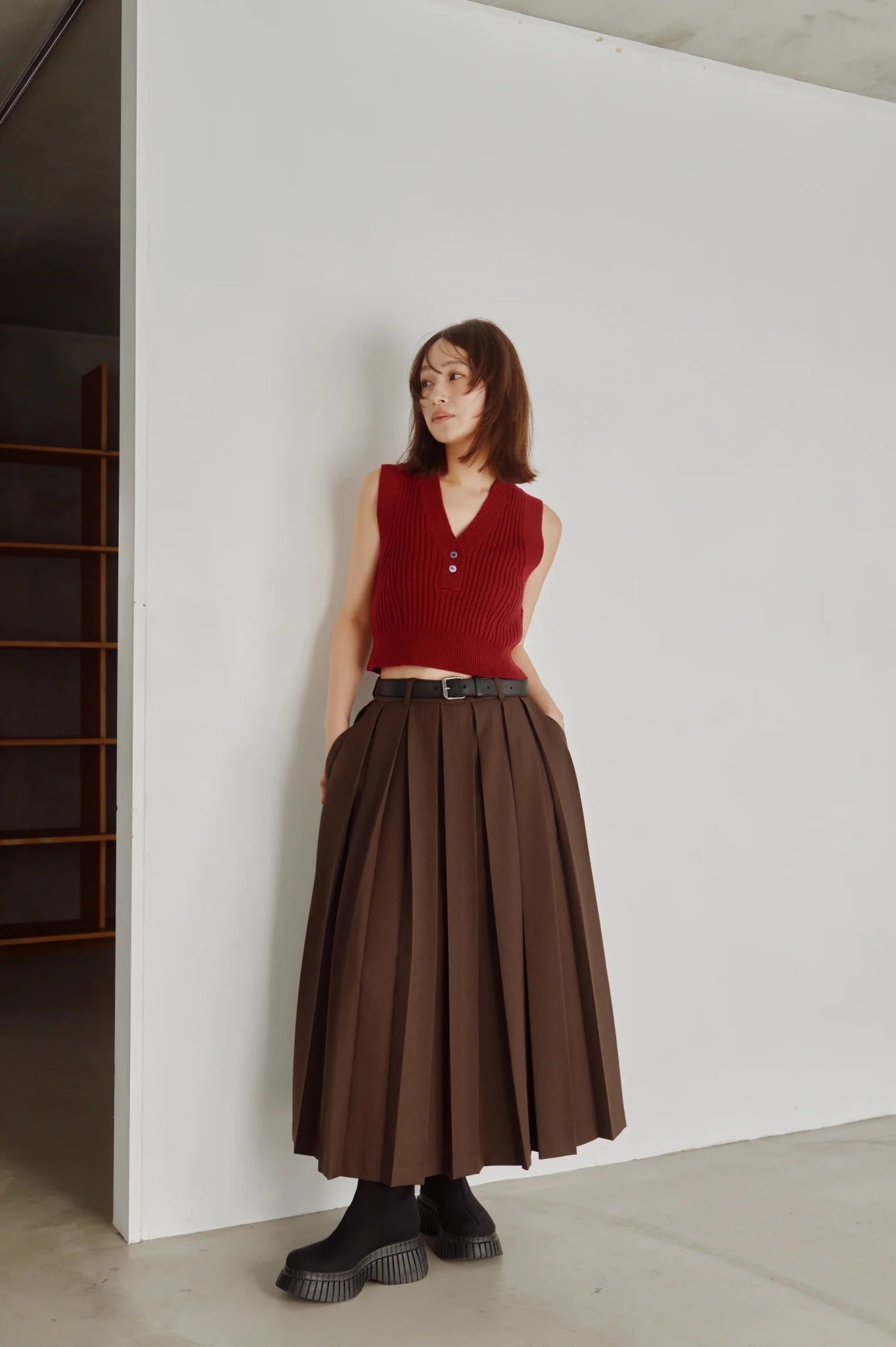 【Hella 2026 FALLWINTER COLLECTION】Box Pleat Skirt - Champdelarose