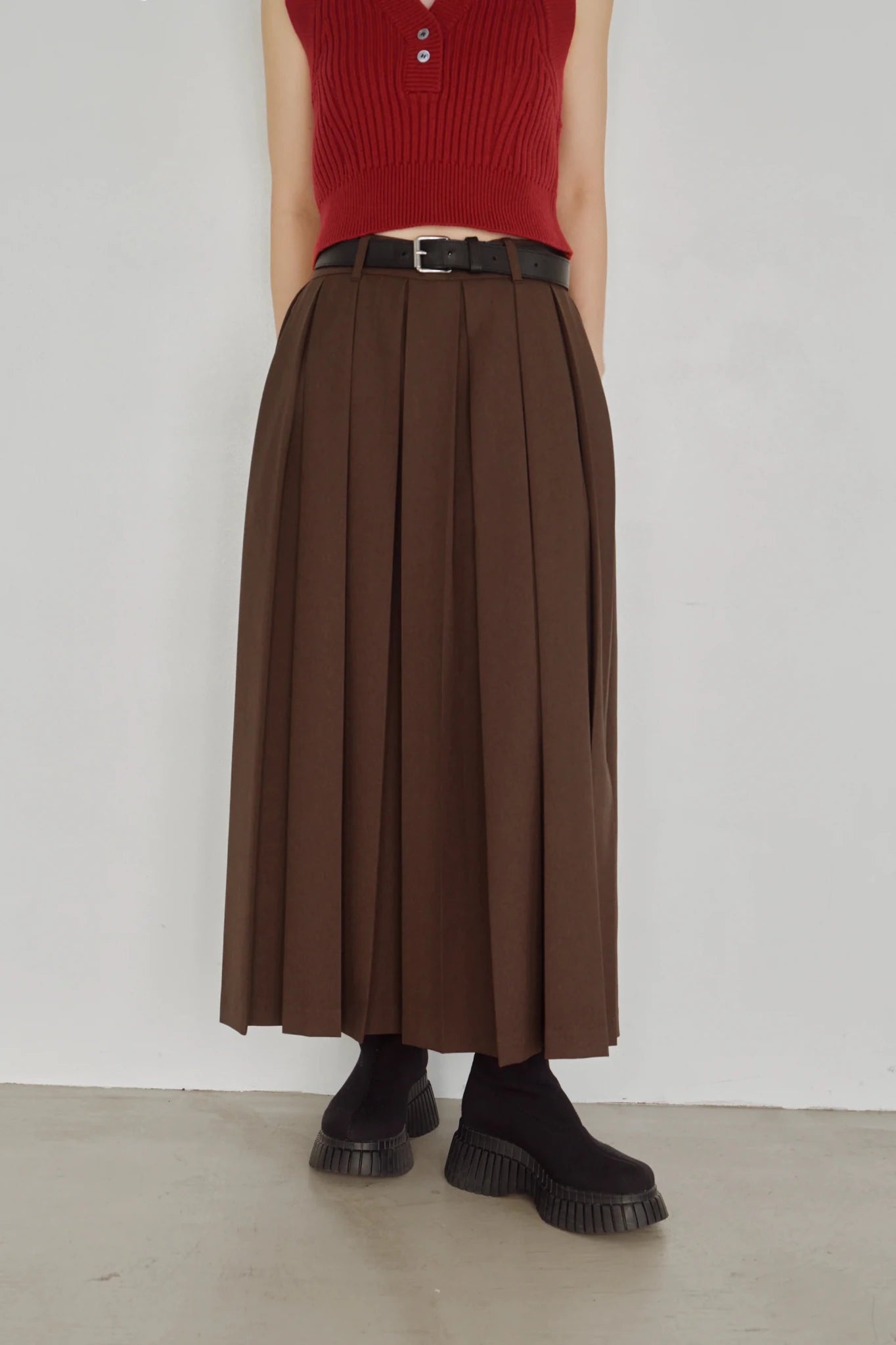 【Hella 2026 FALLWINTER COLLECTION】Box Pleat Skirt - Champdelarose