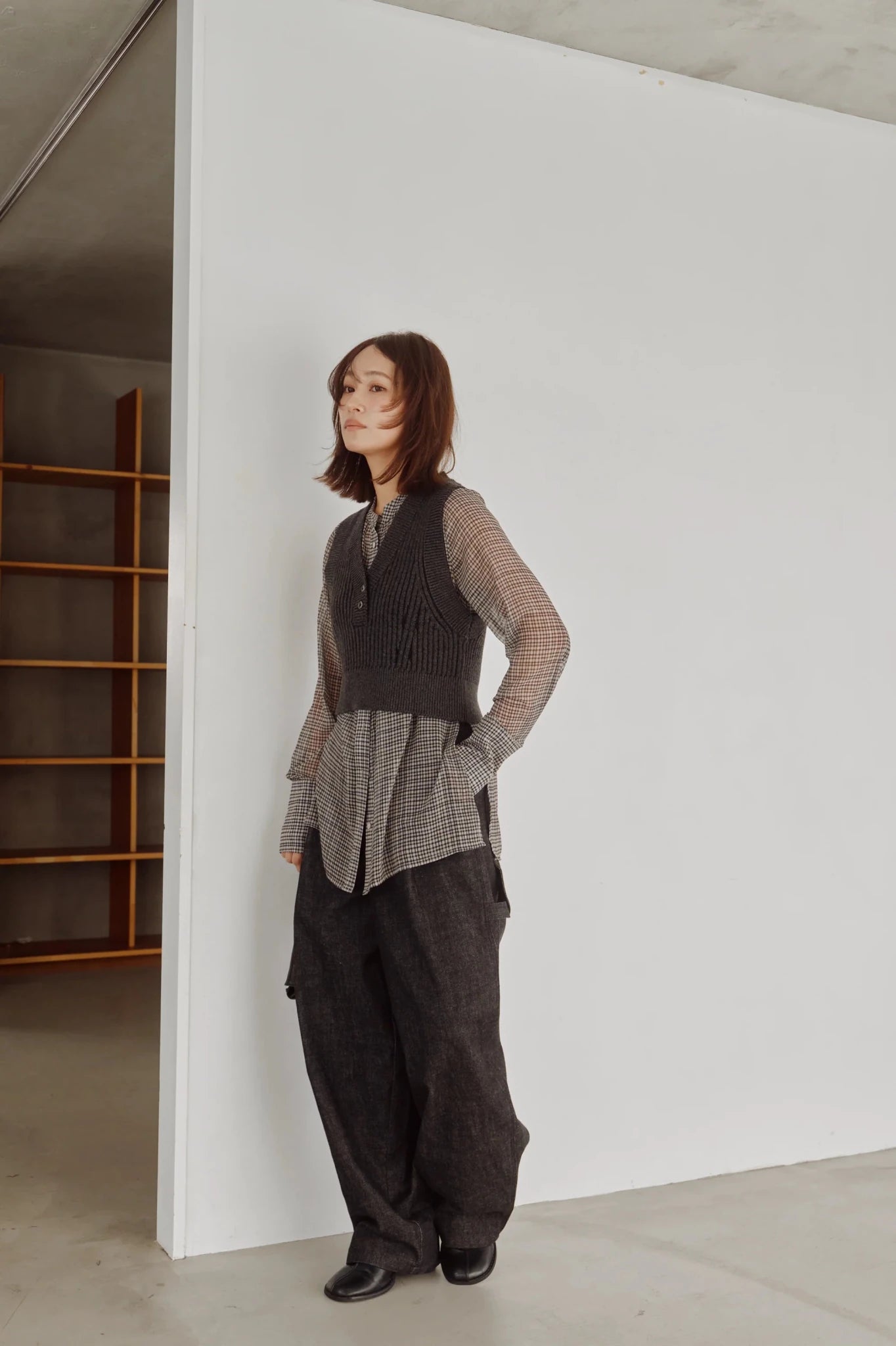 【Hella 2026 FALLWINTER COLLECTION】Cropped Rib Knit Vest - Champdelarose