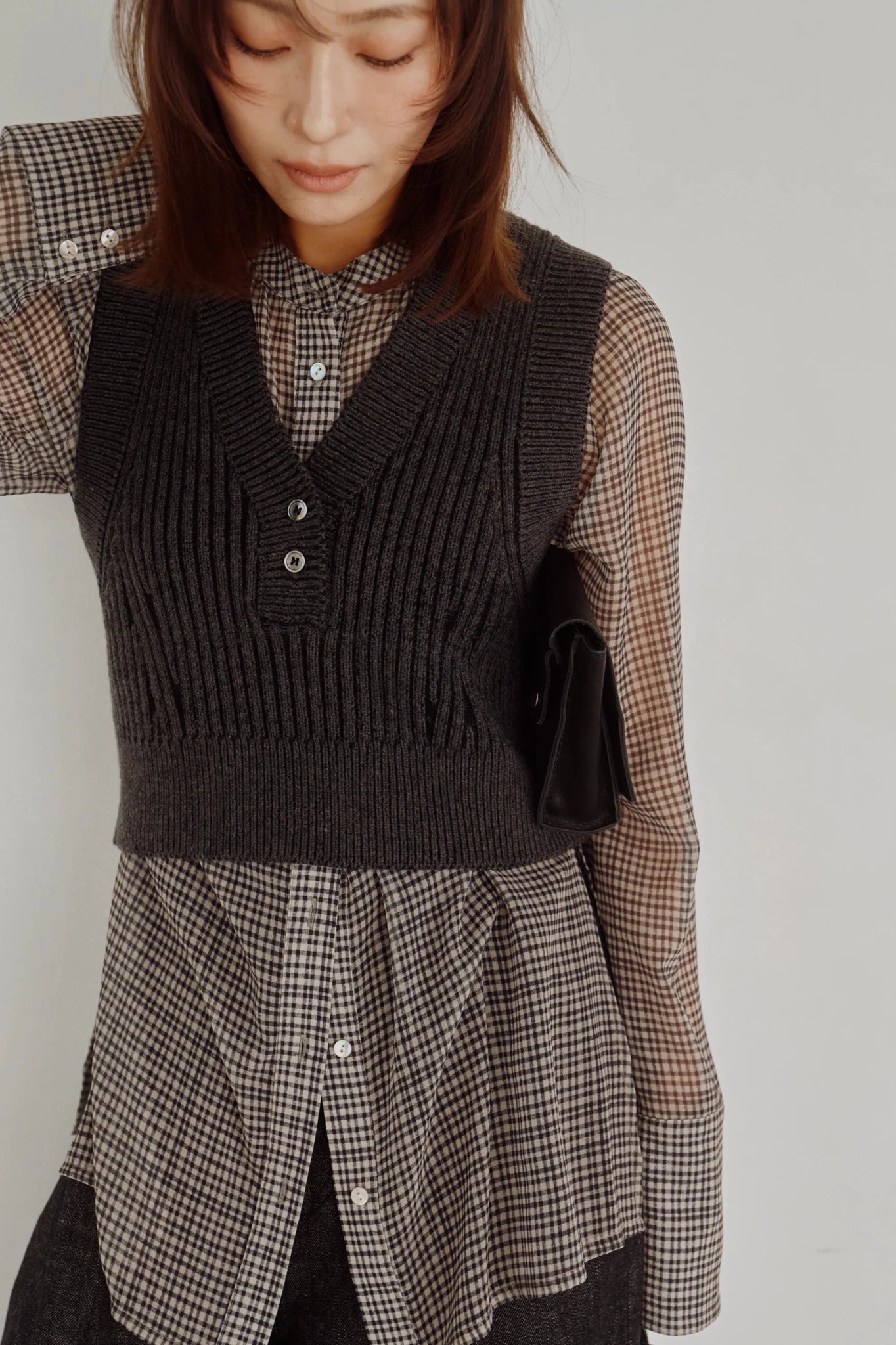【Hella 2026 FALLWINTER COLLECTION】Cropped Rib Knit Vest - Champdelarose