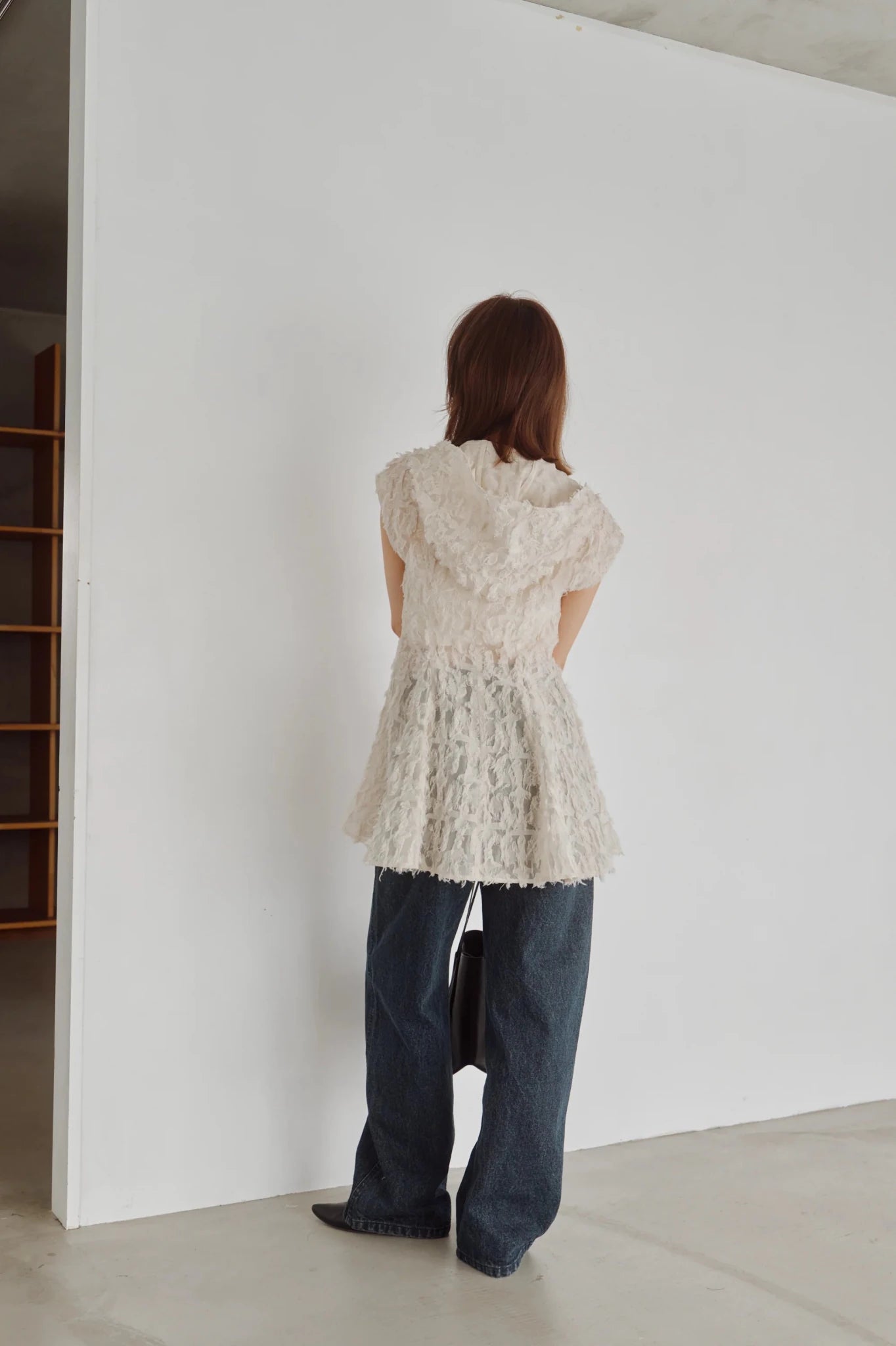 【Hella 2026 FALLWINTER COLLECTION】Cut Jacquard Peplum Hoodie - Champdelarose