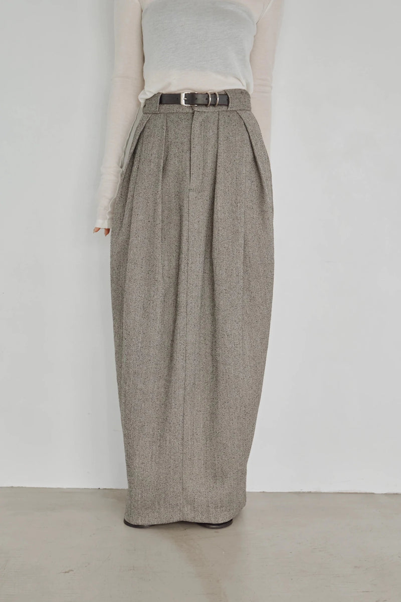 【Hella 2026 FALLWINTER COLLECTION】Herringbone Tweed Skirt - Champdelarose