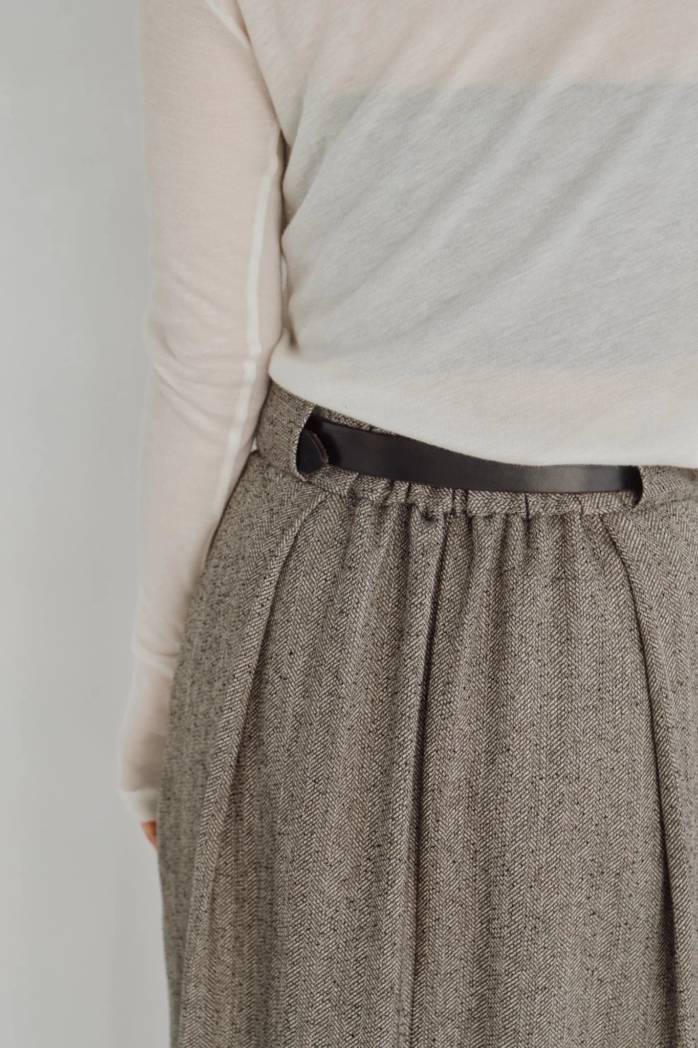 【Hella 2026 FALLWINTER COLLECTION】Herringbone Tweed Skirt - Champdelarose