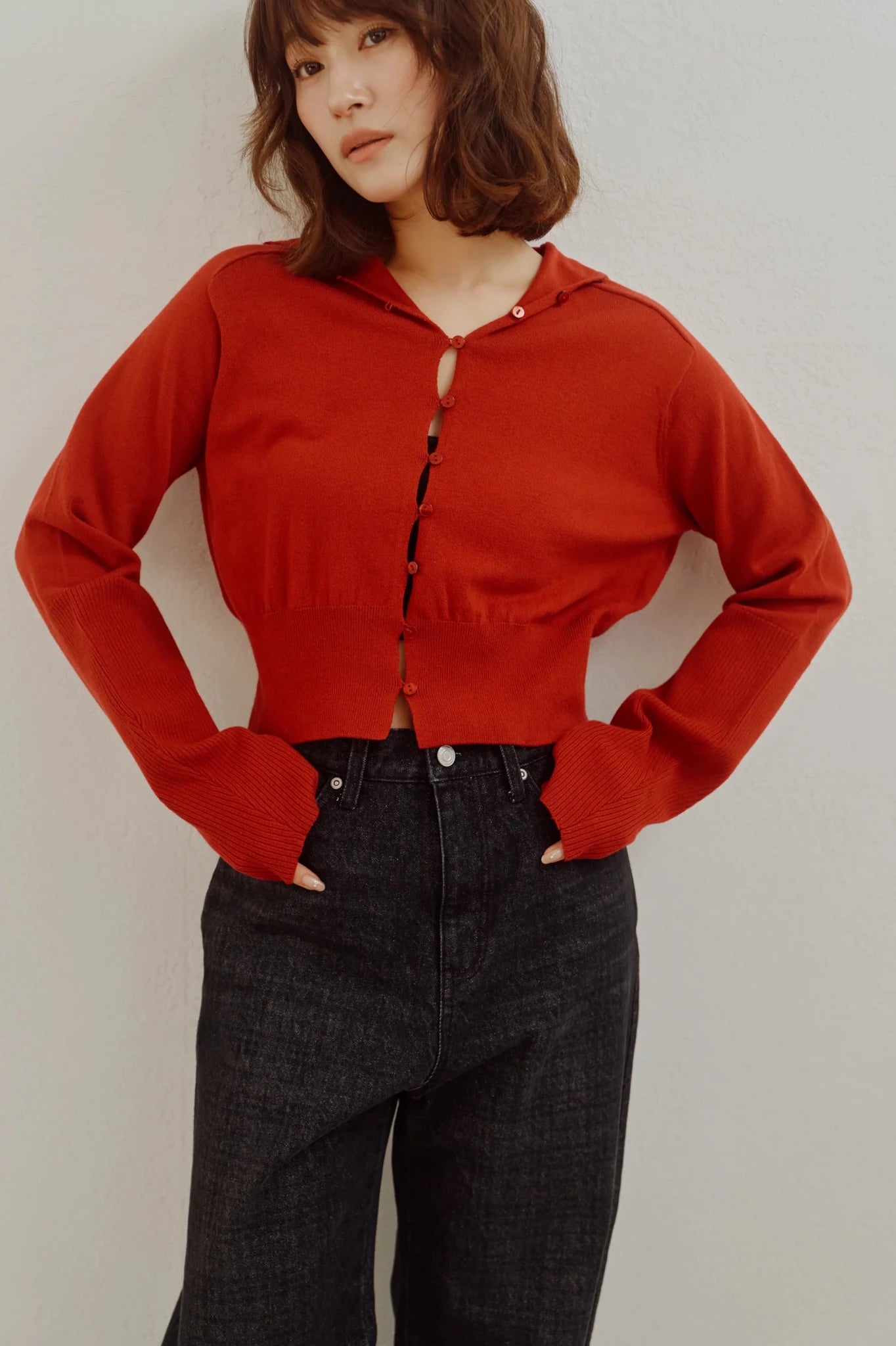 【Hella 2026 FALLWINTER COLLECTION】High Neck Knit Cardigan - Champdelarose
