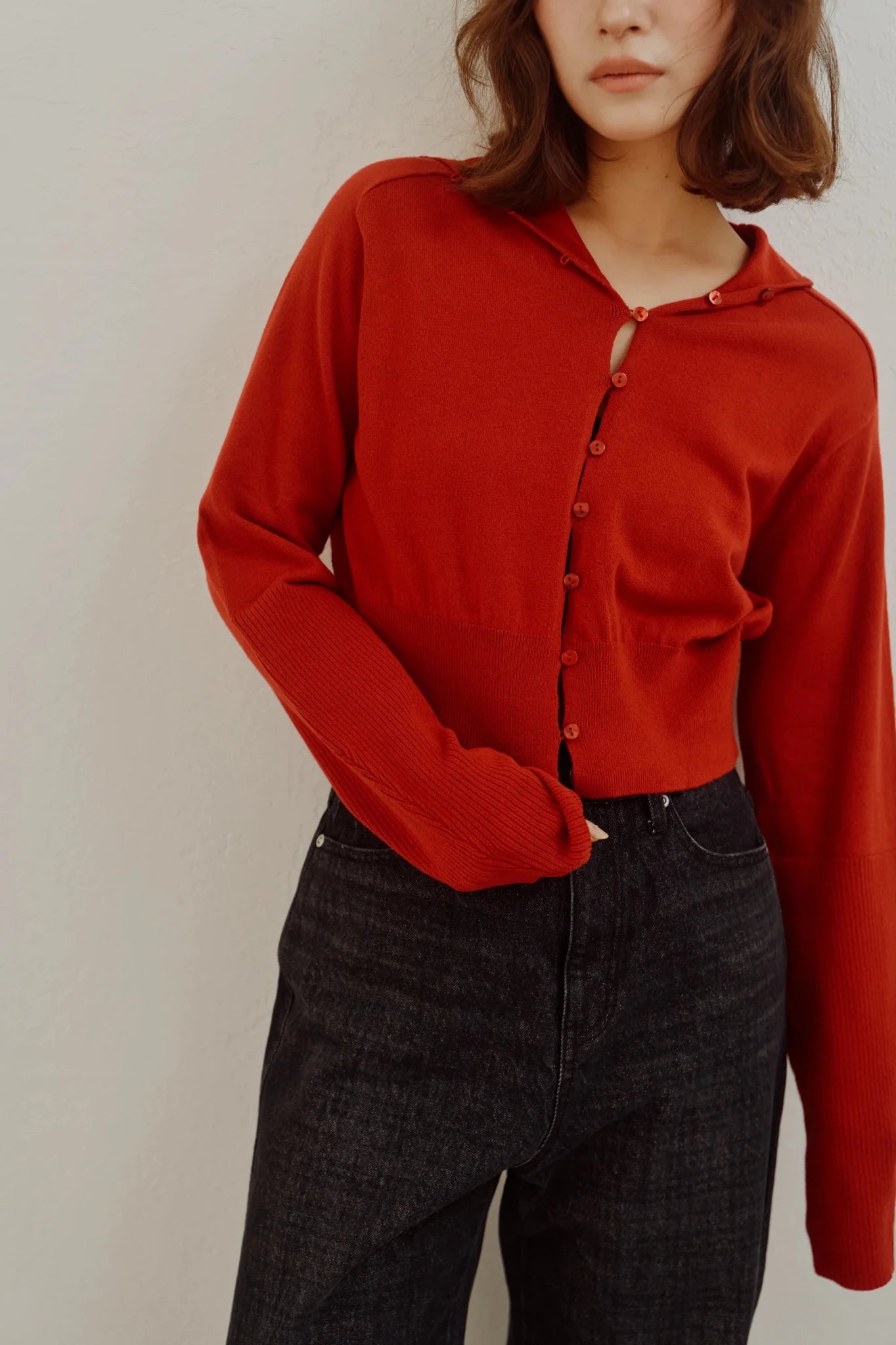 【Hella 2026 FALLWINTER COLLECTION】High Neck Knit Cardigan - Champdelarose