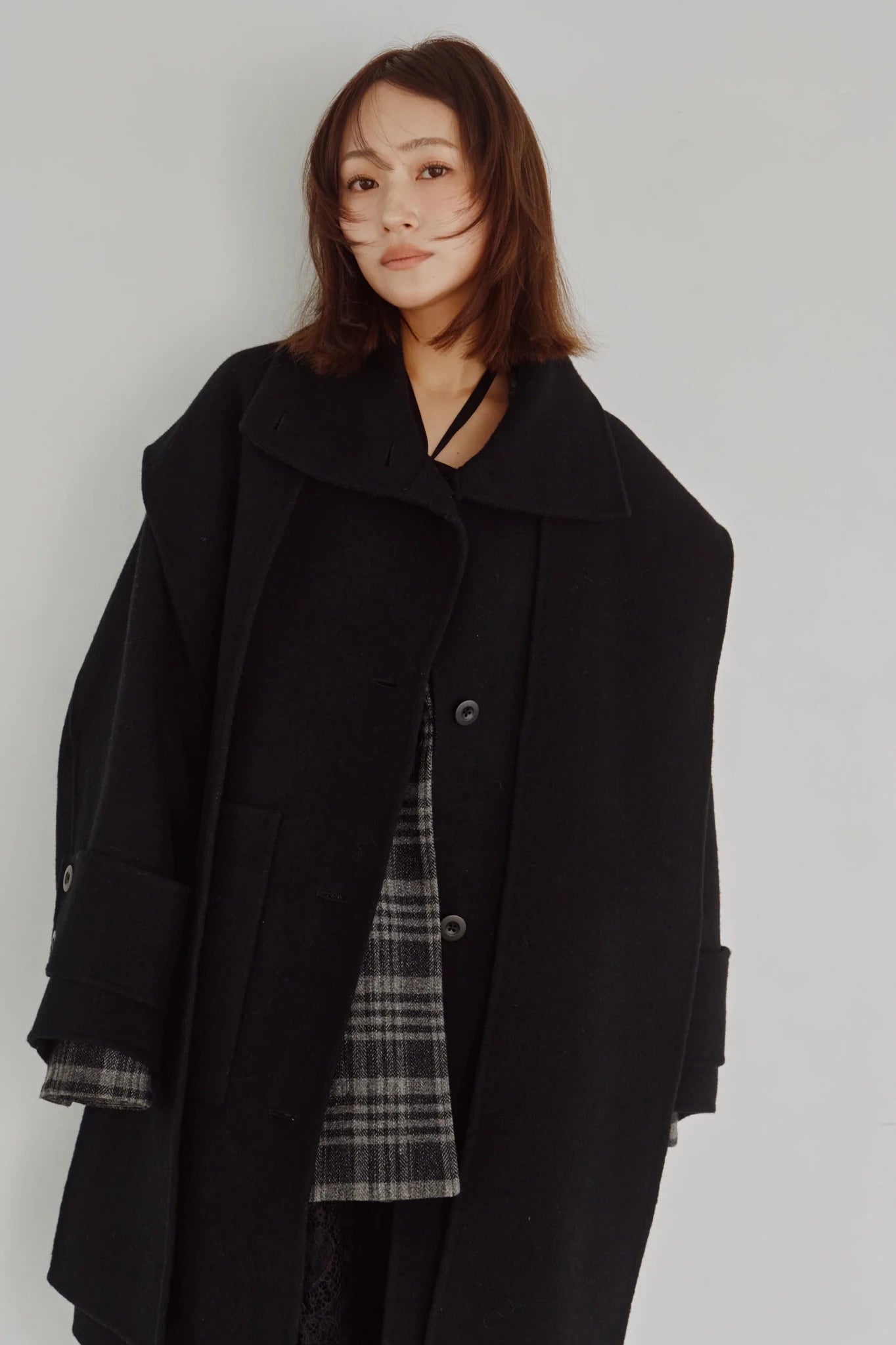 【Hella 2026 FALLWINTER COLLECTION】Hooded Stole Rever Coat - Champdelarose