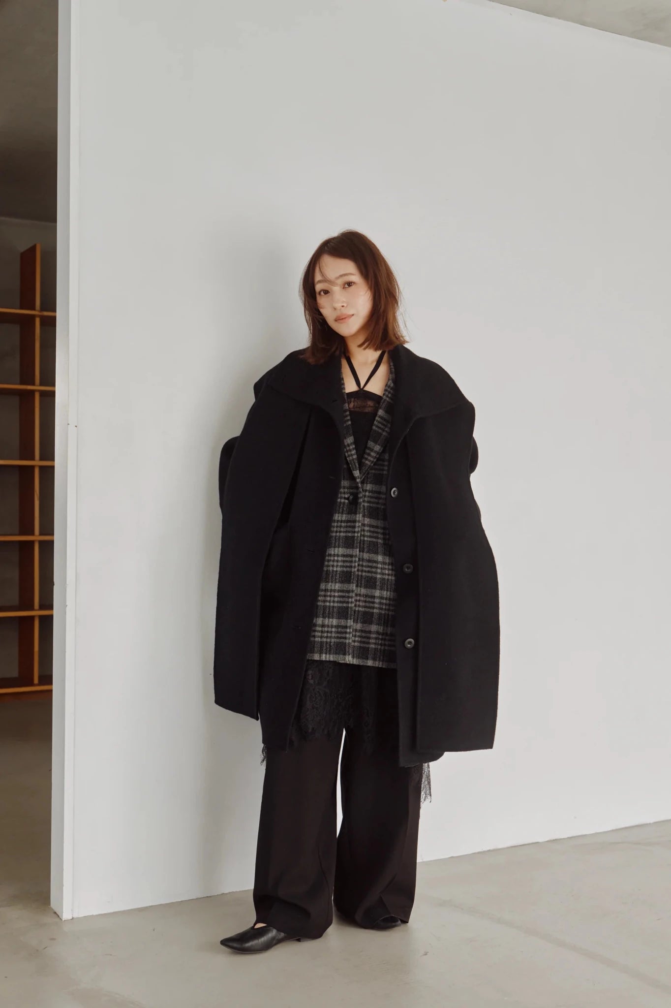 【Hella 2026 FALLWINTER COLLECTION】Hooded Stole Rever Coat - Champdelarose