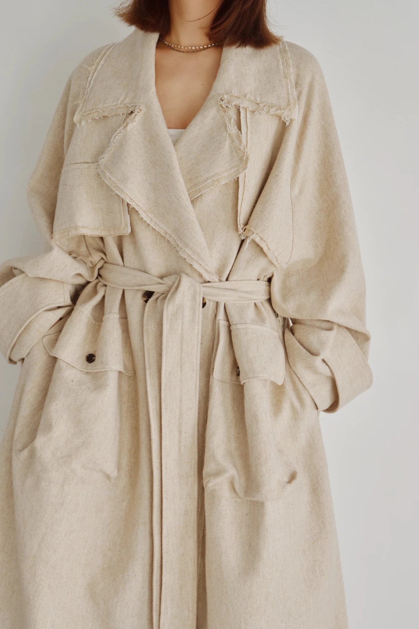 【Hella 2026 FALLWINTER COLLECTION】Linen Wool Trench Coat - Champdelarose