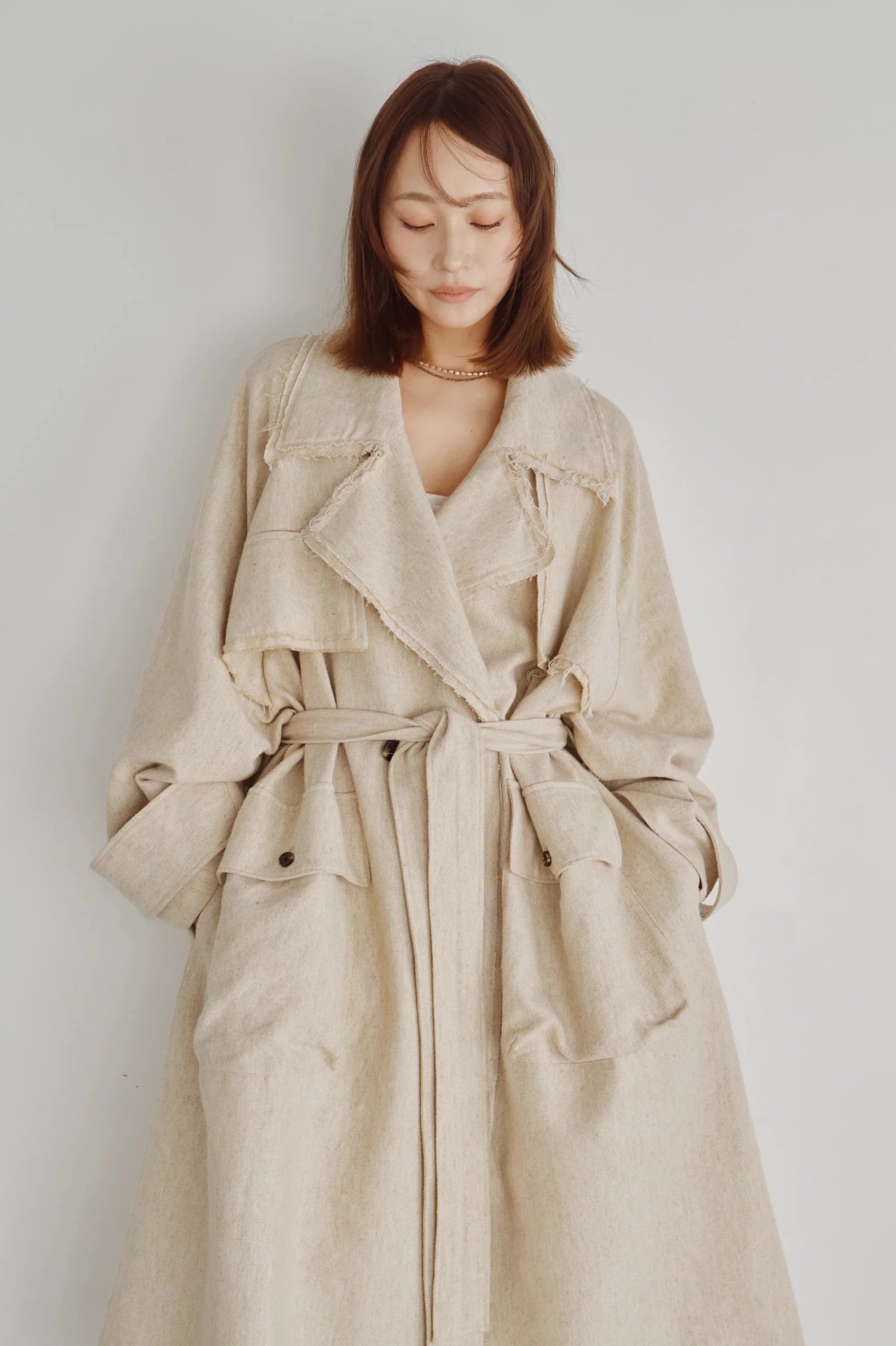 【Hella 2026 FALLWINTER COLLECTION】Linen Wool Trench Coat - Champdelarose