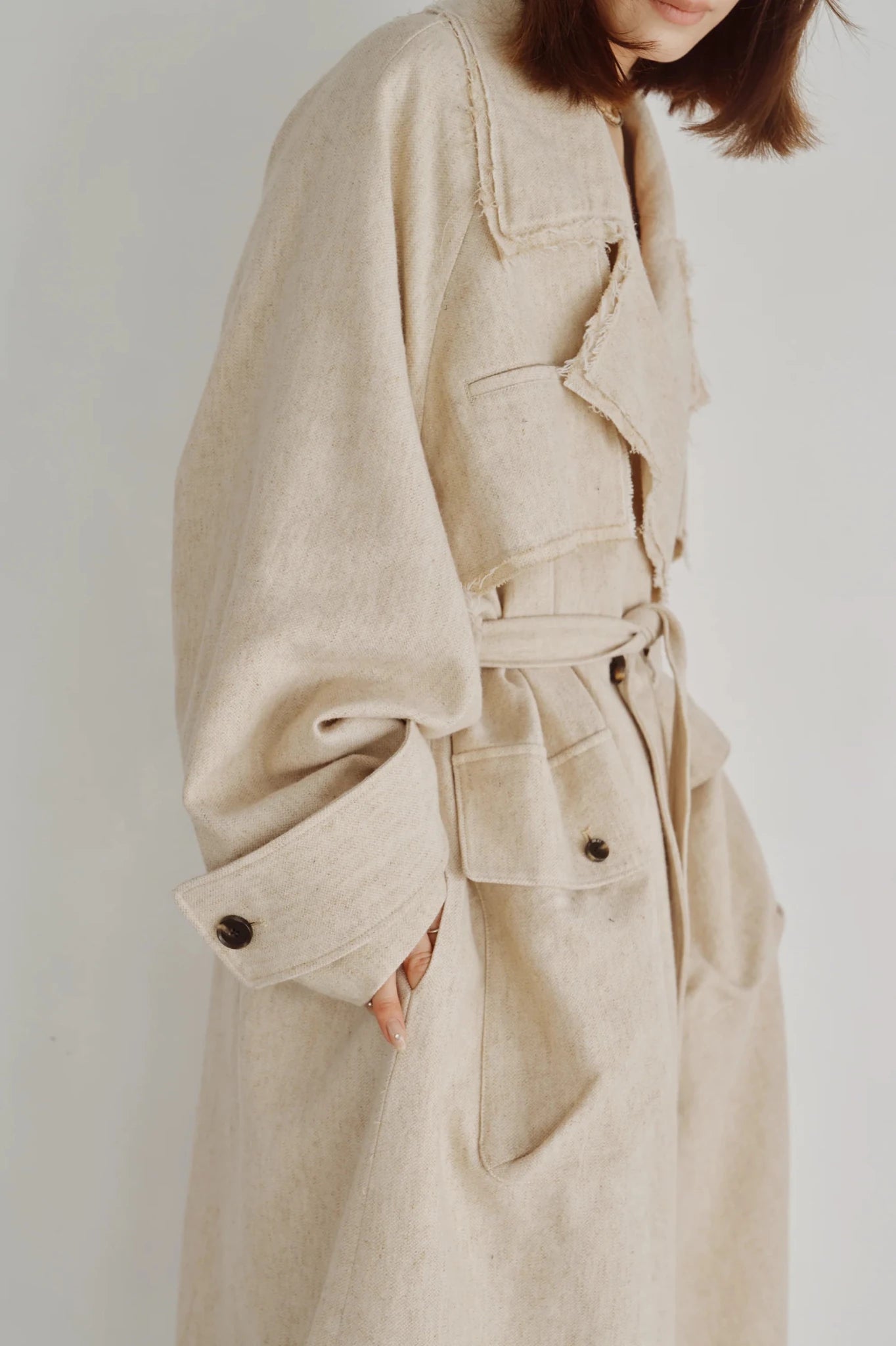 【Hella 2026 FALLWINTER COLLECTION】Linen Wool Trench Coat - Champdelarose
