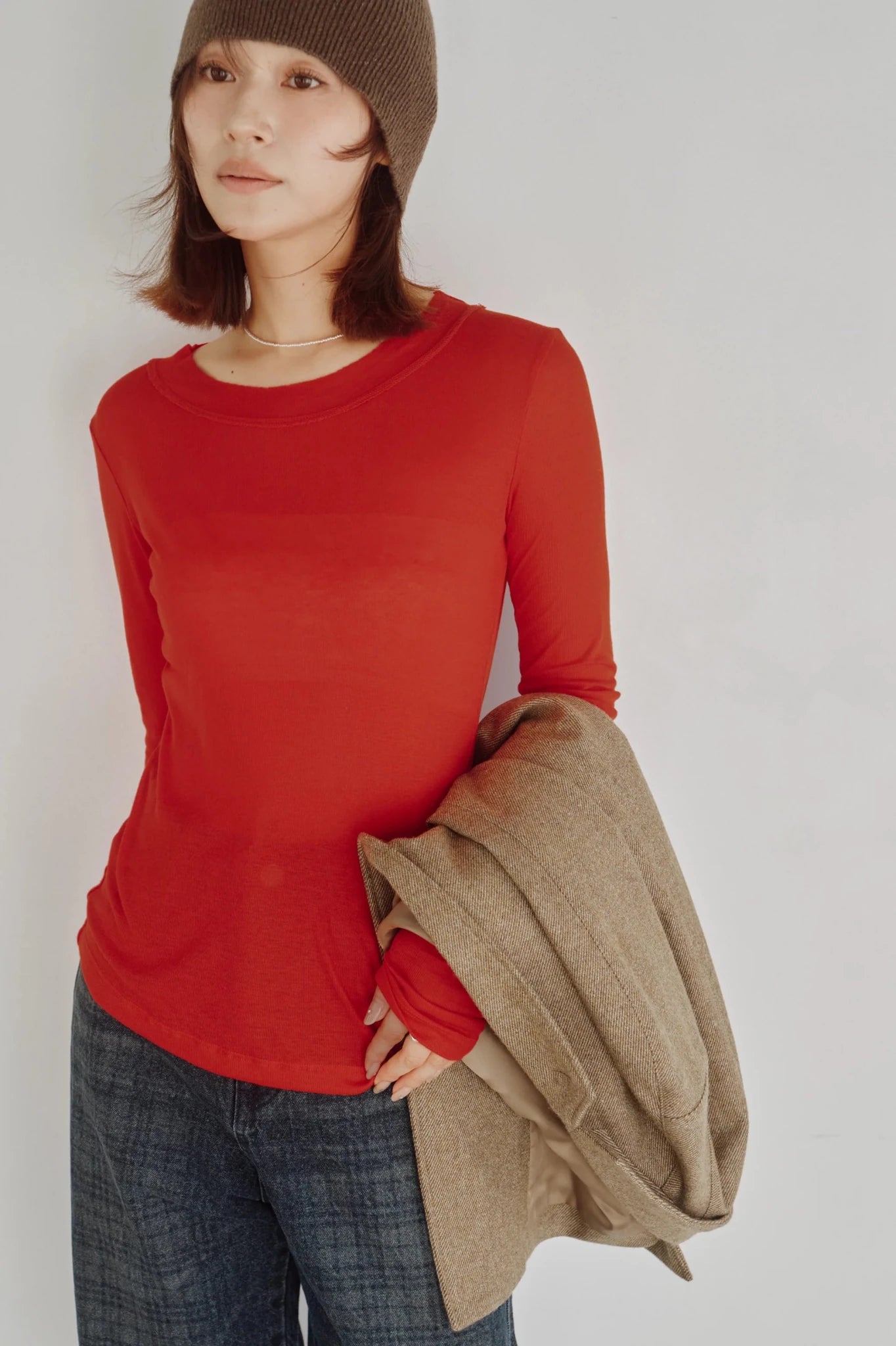 【Hella 2026 FALLWINTER COLLECTION】Modal Wool Sheer Top - Champdelarose