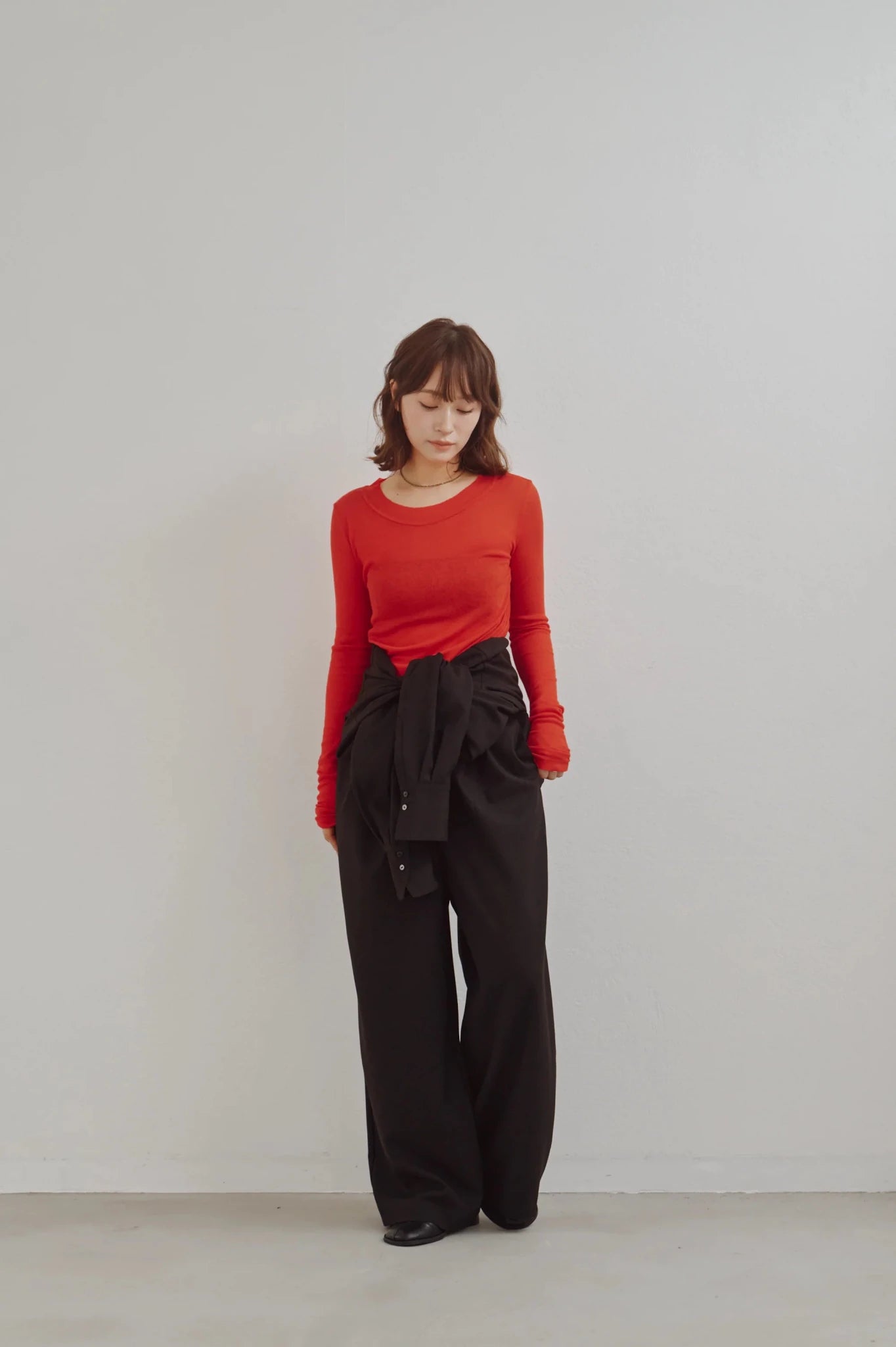【Hella 2026 FALLWINTER COLLECTION】Modal Wool Sheer Top - Champdelarose